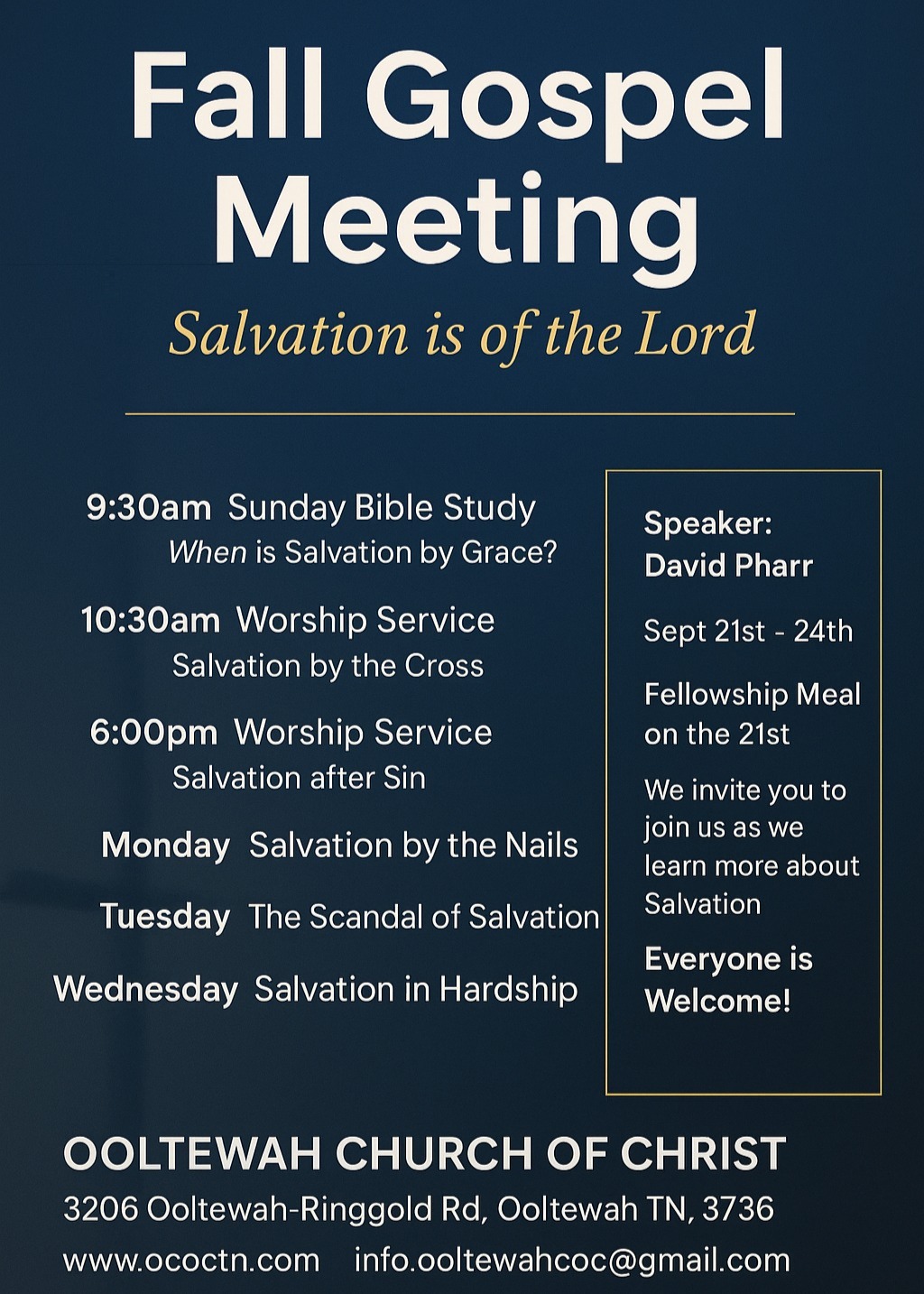 Fall Gospel Meeting Flyer